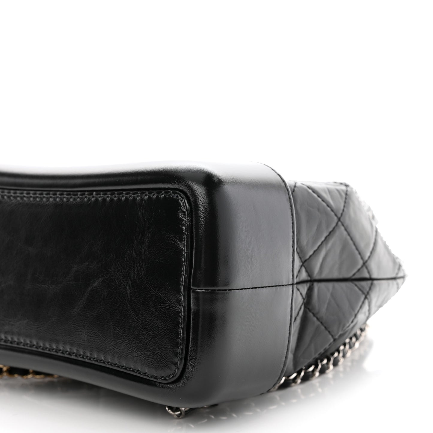 Aged Calfskin Quilted Small Gabrielle Backpack Black