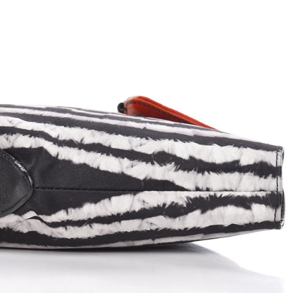Alexander McQueen Silk Printed De Manta Clutch Red Black White 10 of 12