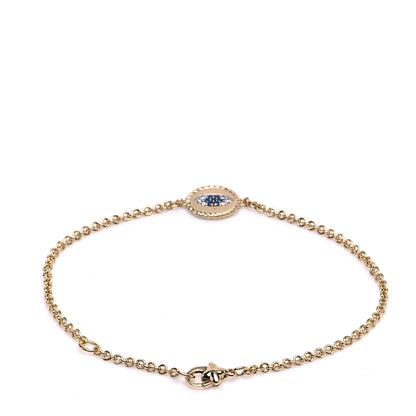 David Yurman 18K Yellow Gold Diamond Blue Sapphire Cable Collectibles Evil Eye Bracelet 3 of 6