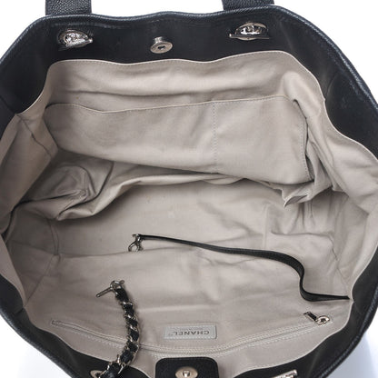 Chanel Glazed Calfskin Large Deauville Tote Black 6 of 11