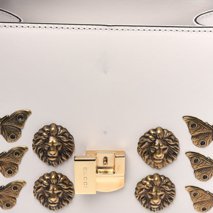 Gucci Calfskin Animal Studs Mini Sylvie Top Handle Bag White 4 of 4