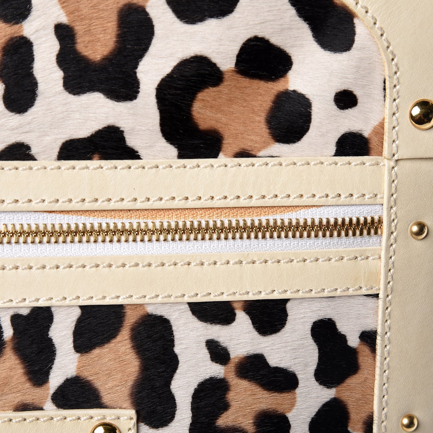 Calf Hair Leopard Print Rolling Luggage