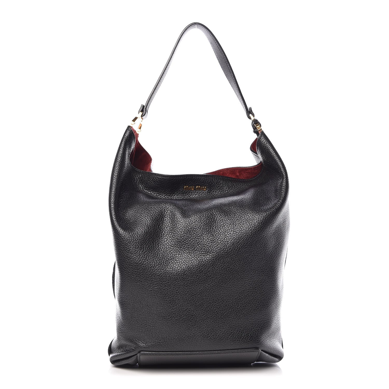 Miu Miu Goatskin Madras Bucket Bag Black Porpora 3 of 7