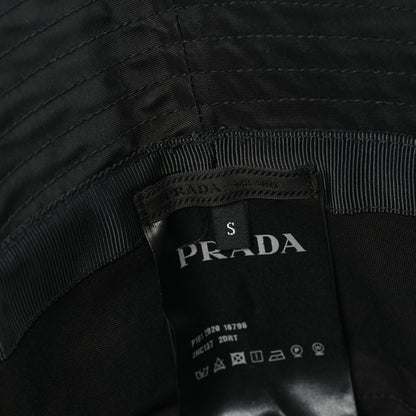 Prada Re-Nylon Rubber Logo Bucket Hat S Black 8 of 8