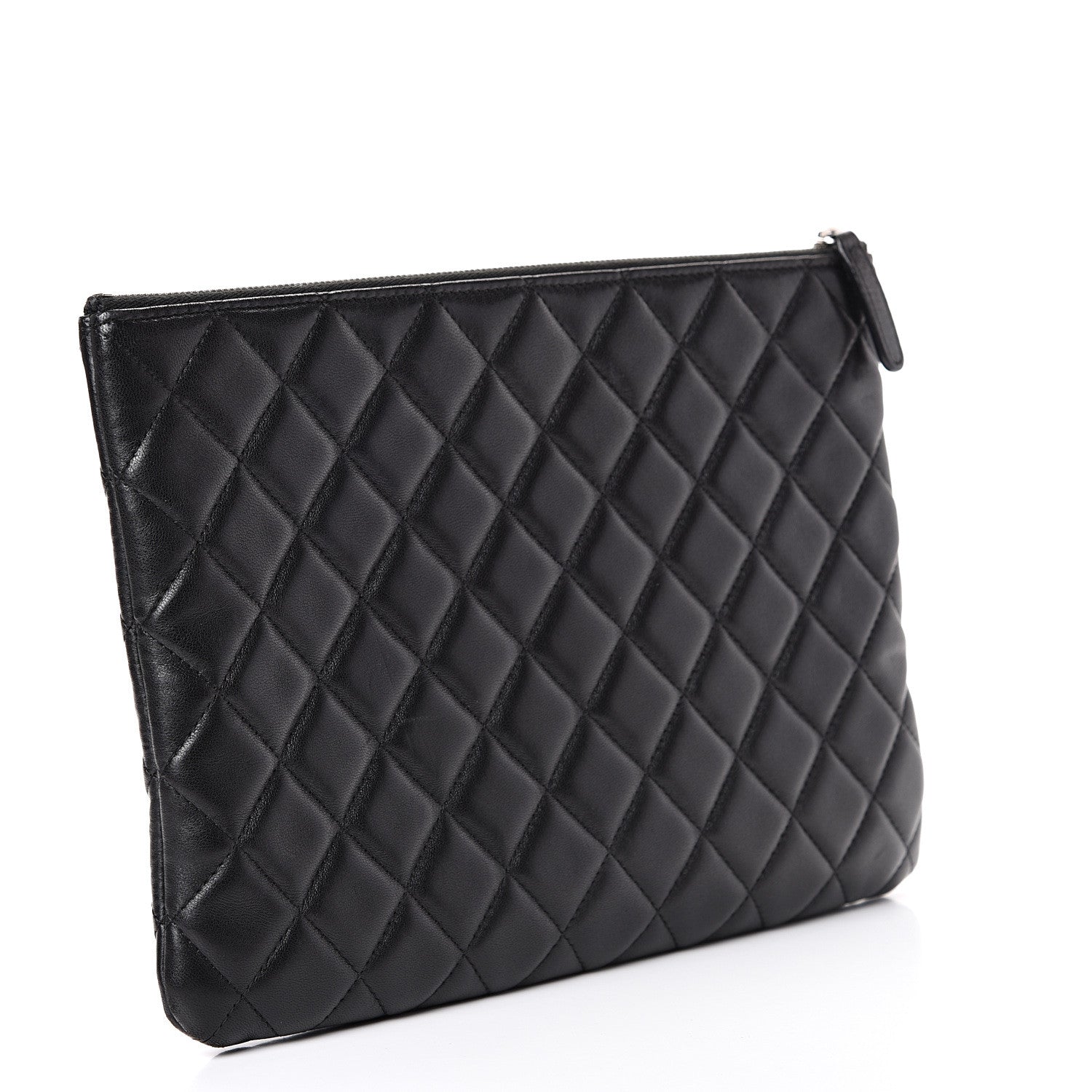 Chanel Lambskin Quilted Medium Cosmetic Case Black 2 of 9