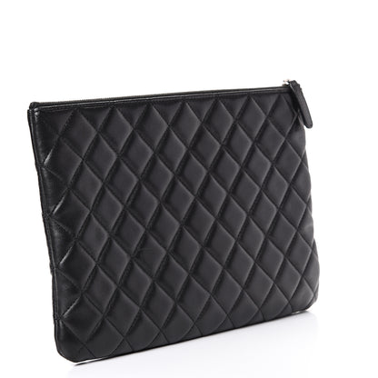 Chanel Lambskin Quilted Medium Cosmetic Case Black 2 of 9