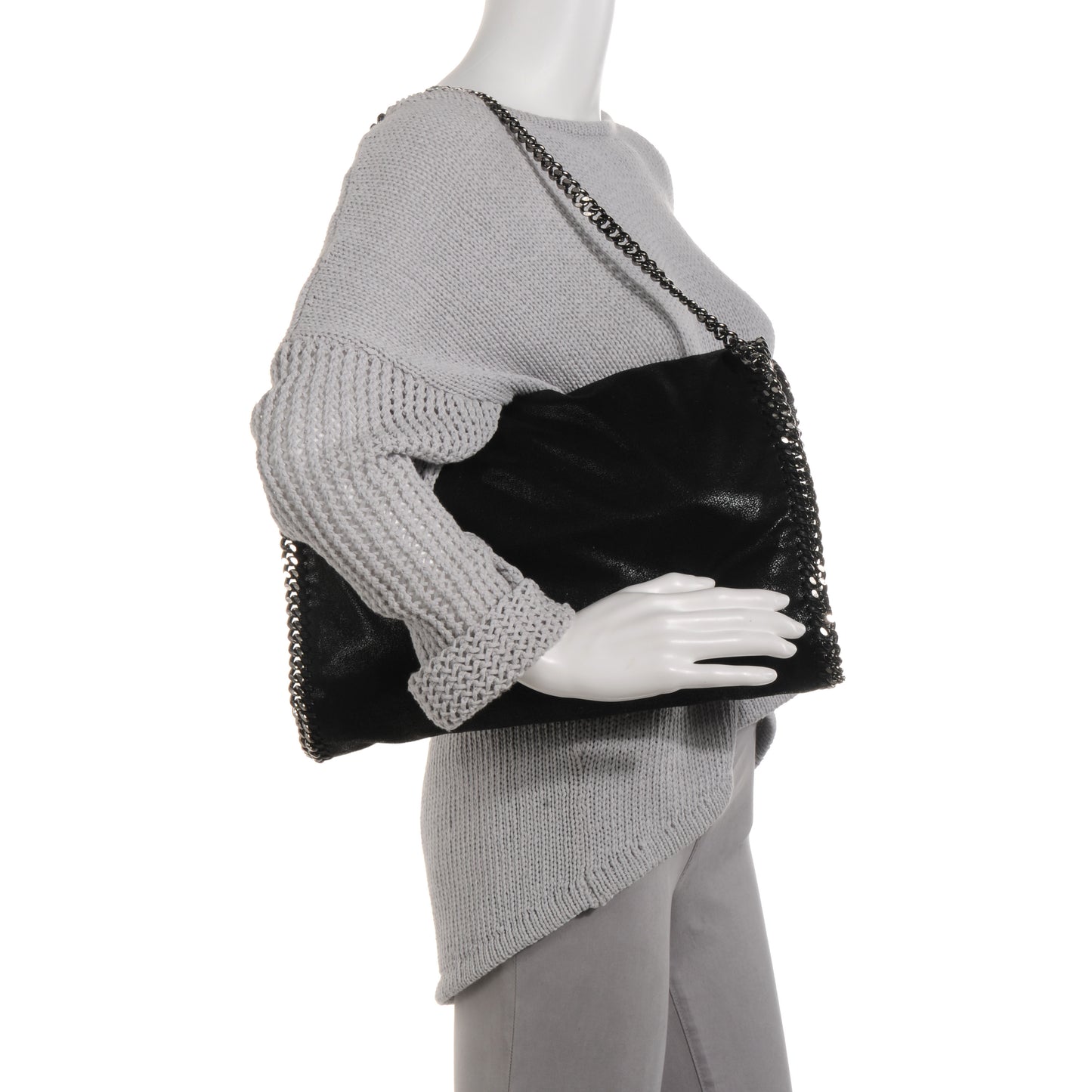 Faux Leather Shaggy Deer Falabella Black