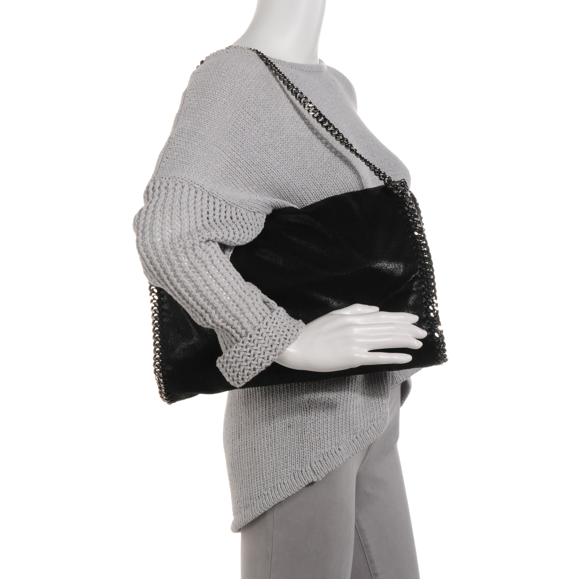 Stella McCartney Faux Leather Shaggy Deer Falabella Black 2 of 9