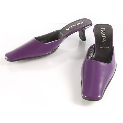 Prada Leather Mules 38 Viola 1 of 8