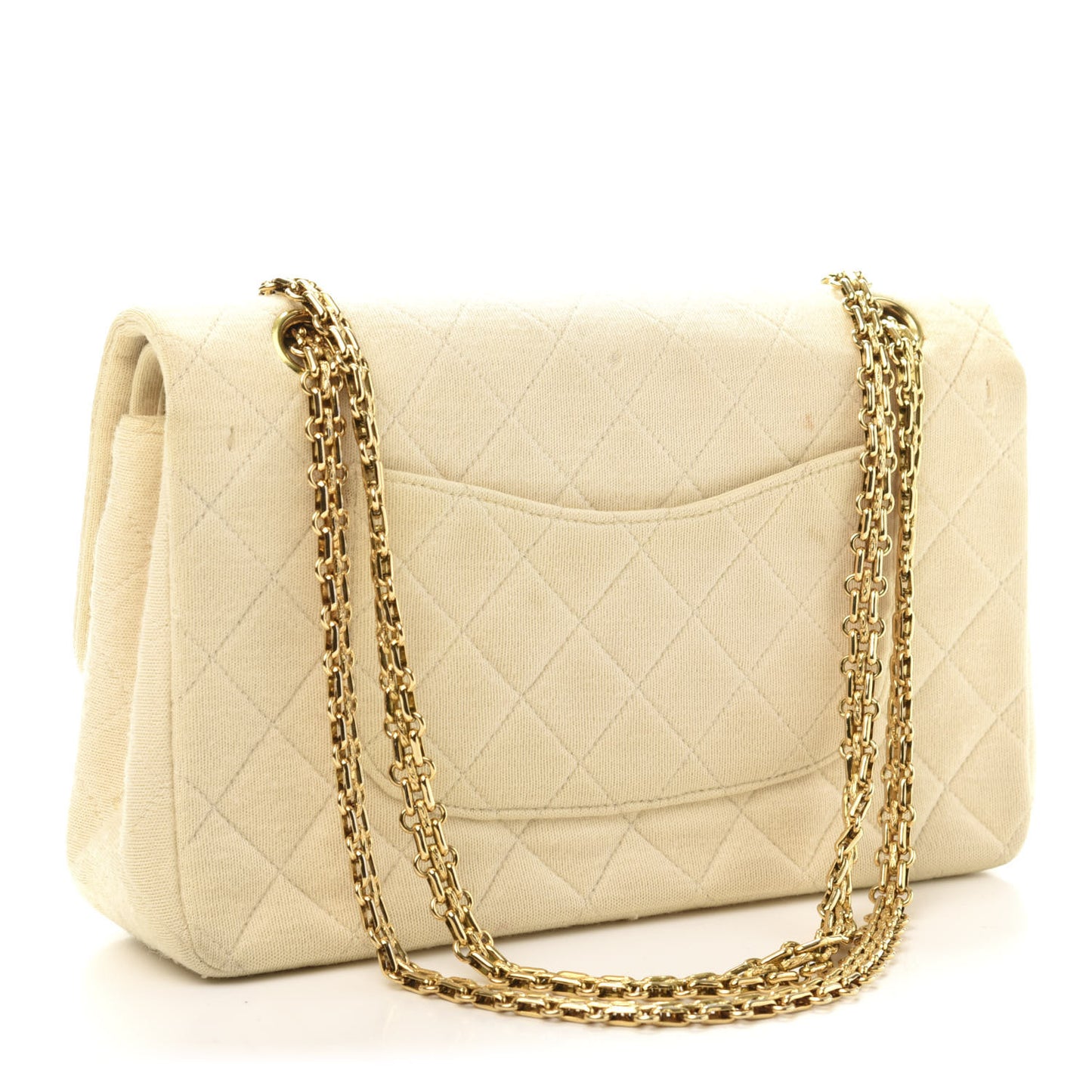 Jersey Quilted Medium Double Flap Beige