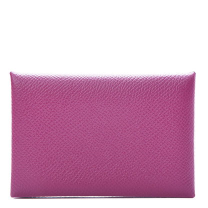 Hermes Epsom Calvi Card Case Rose Pourpre 1 of 8
