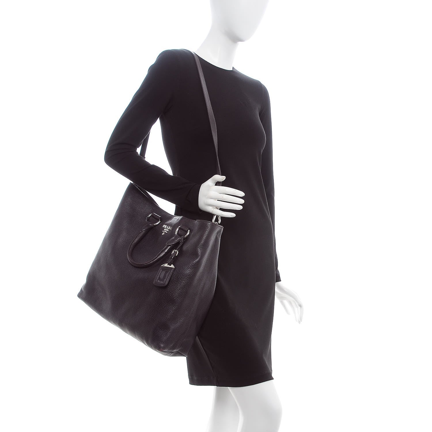 Prada Vitello Daino Tote Purple 2 of 11