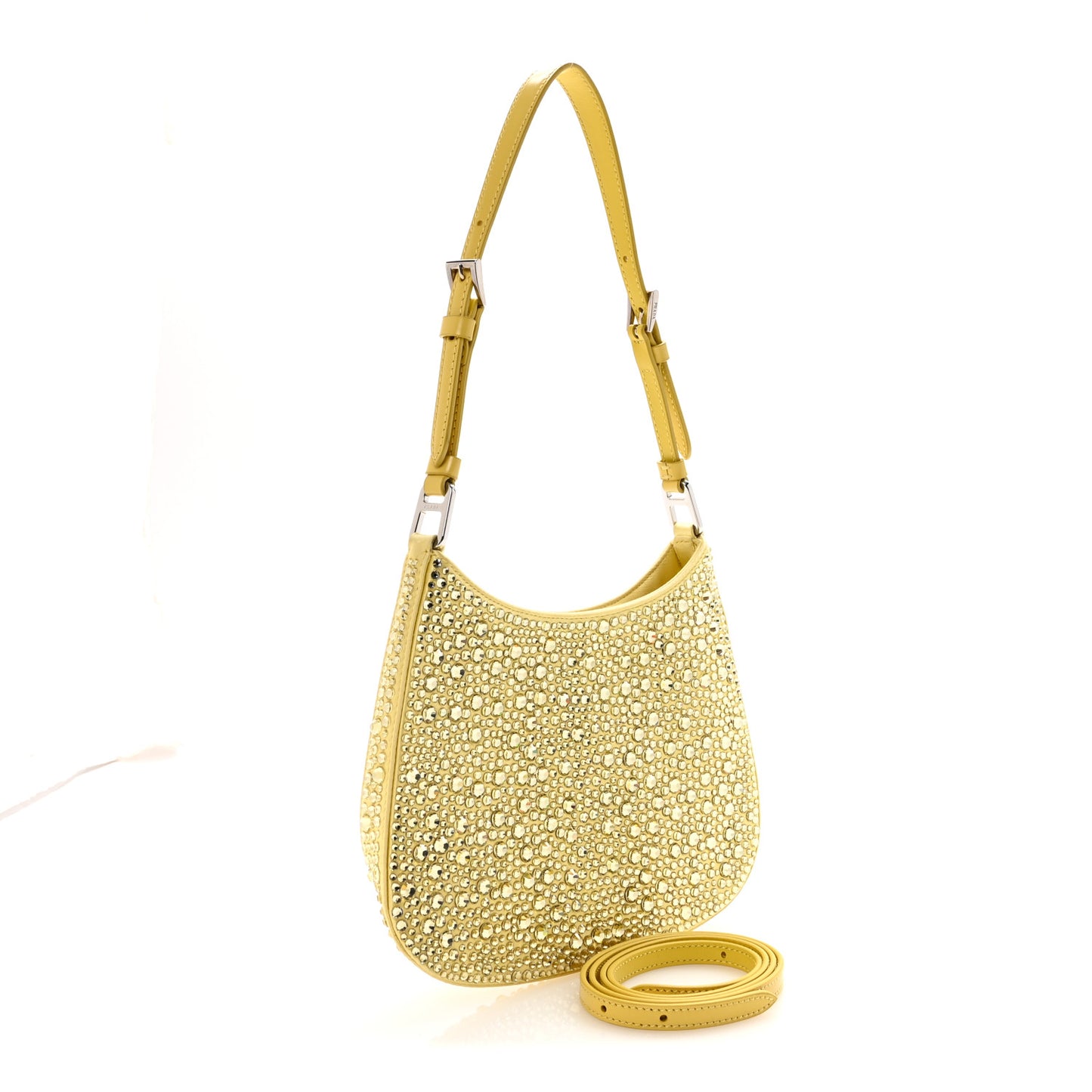 Satin Crystal Cleo Adjustable Strap Shoulder Bag Ananas