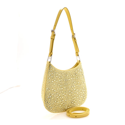 Prada Satin Crystal Cleo Adjustable Strap Shoulder Bag Ananas 2 of 9