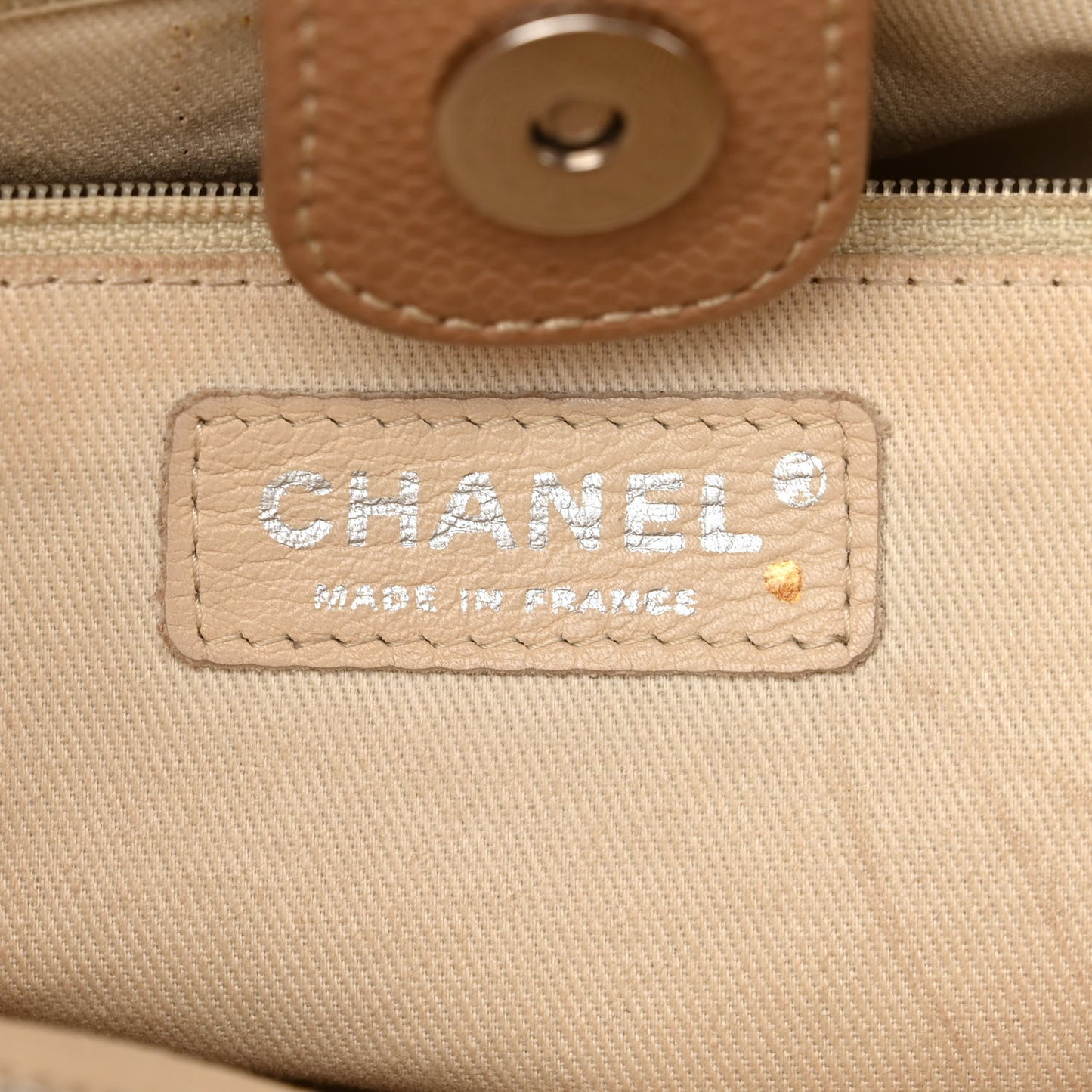 Caviar Medium Soft CC Top Handle Tote Dark Beige