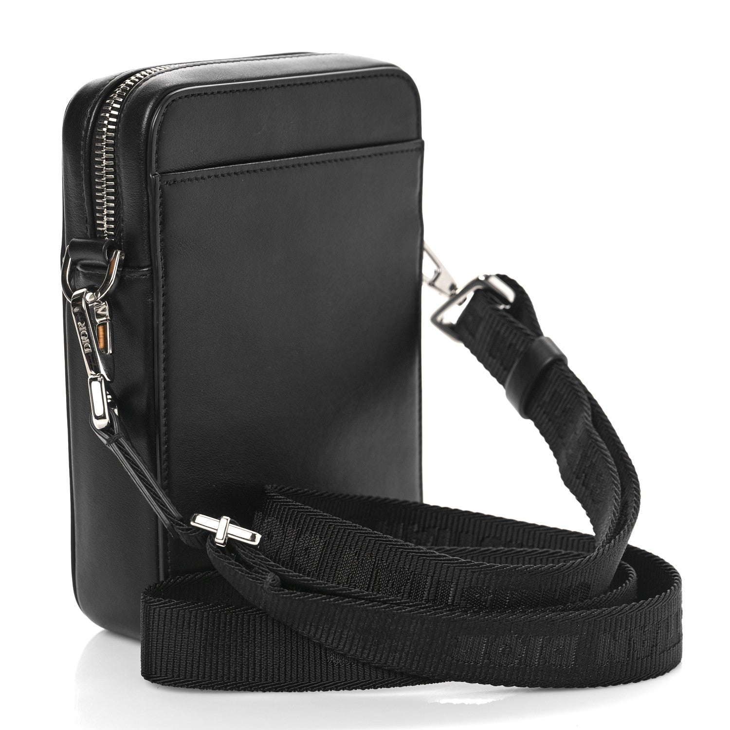 Christian Dior Calfskin Oblique Galaxy Perforated World Tour Messenger Pouch Black 3 of 8