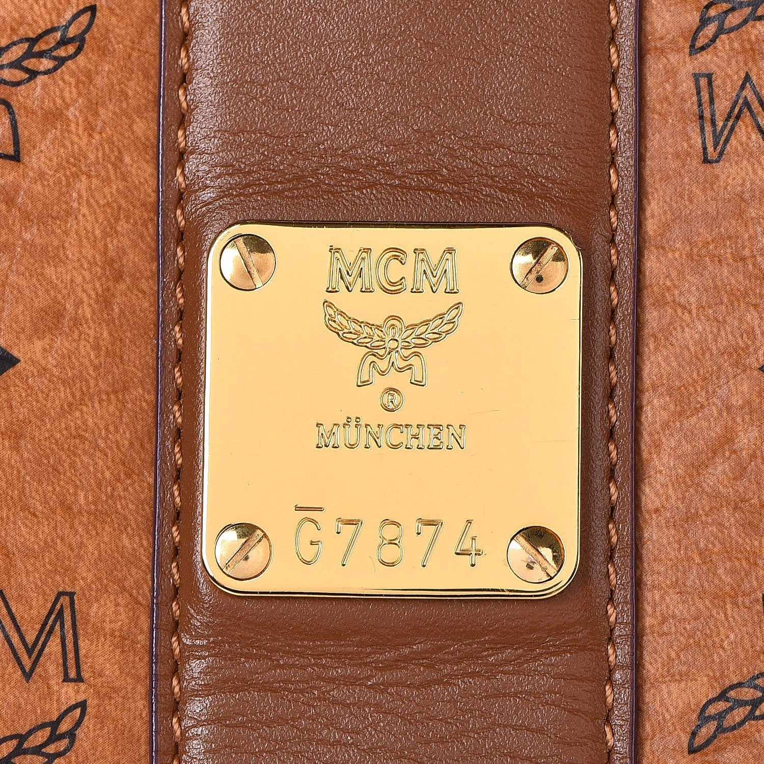 MCM Visetos Medium Liz Reversible Shopper Tote Cognac 10 of 22