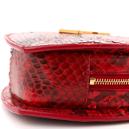 Saint Laurent Python Small Love Heart Chain Bag Red Black 10 of 10