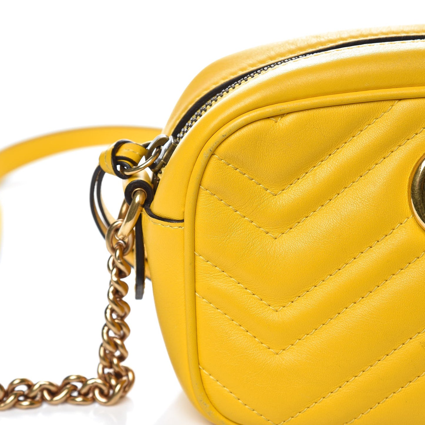Calfskin Matelasse Mini GG Marmont Chain Shoulder Bag Stone Topaz