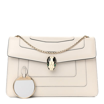 Bulgari Calfskin Serpenti Forever Shoulder Bag White 2 of 18