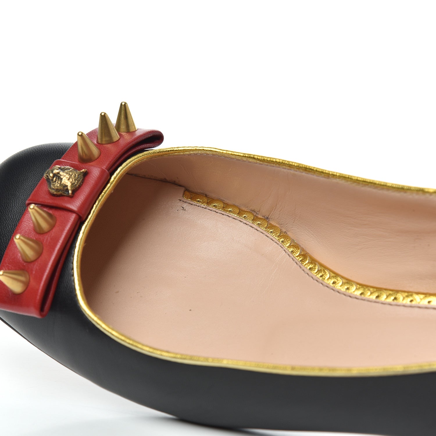 Gucci Calfskin Studded Lexi Ballerina Flats 39.5 Black 14 of 19