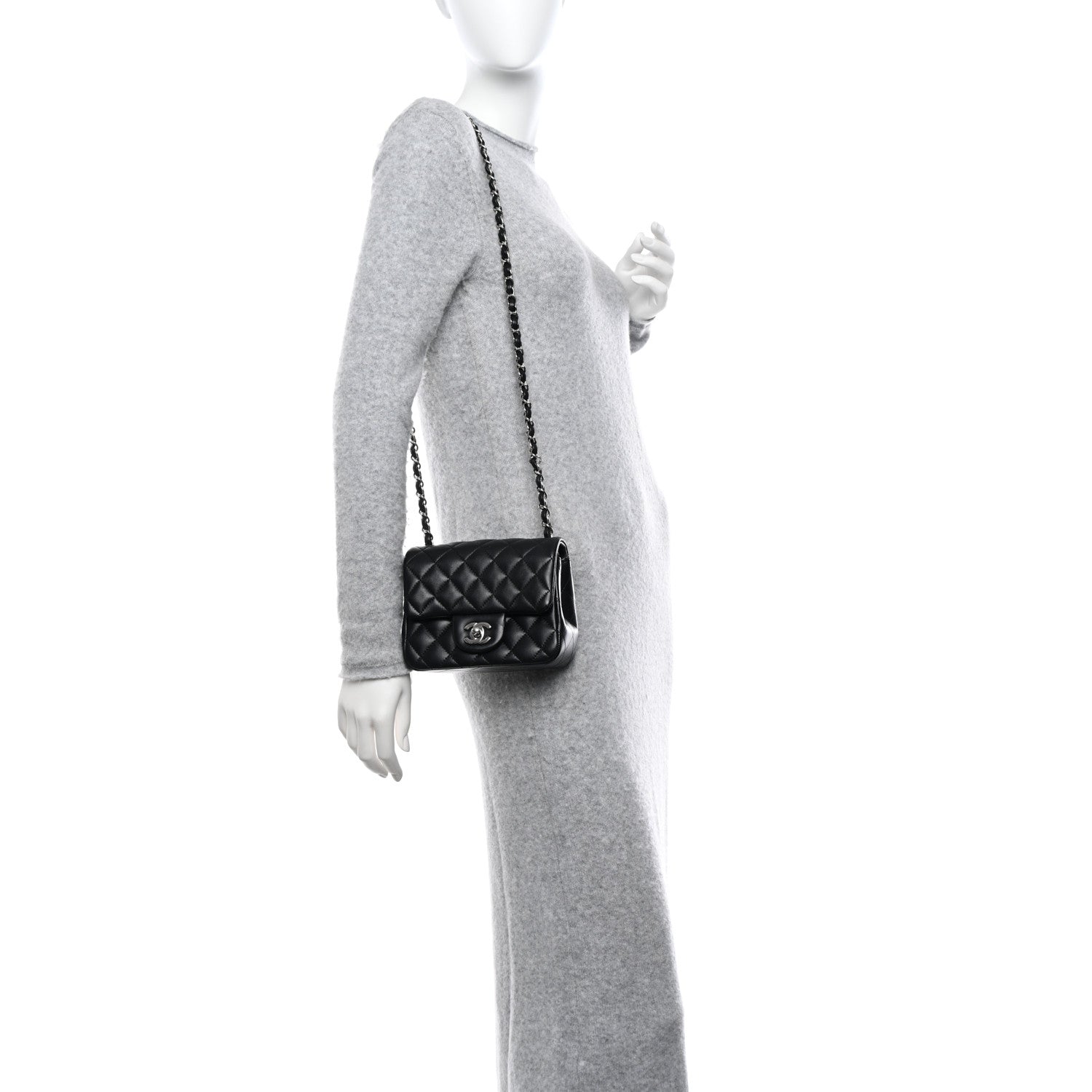 Chanel Lambskin Quilted Mini Square Flap Black 2 of 11