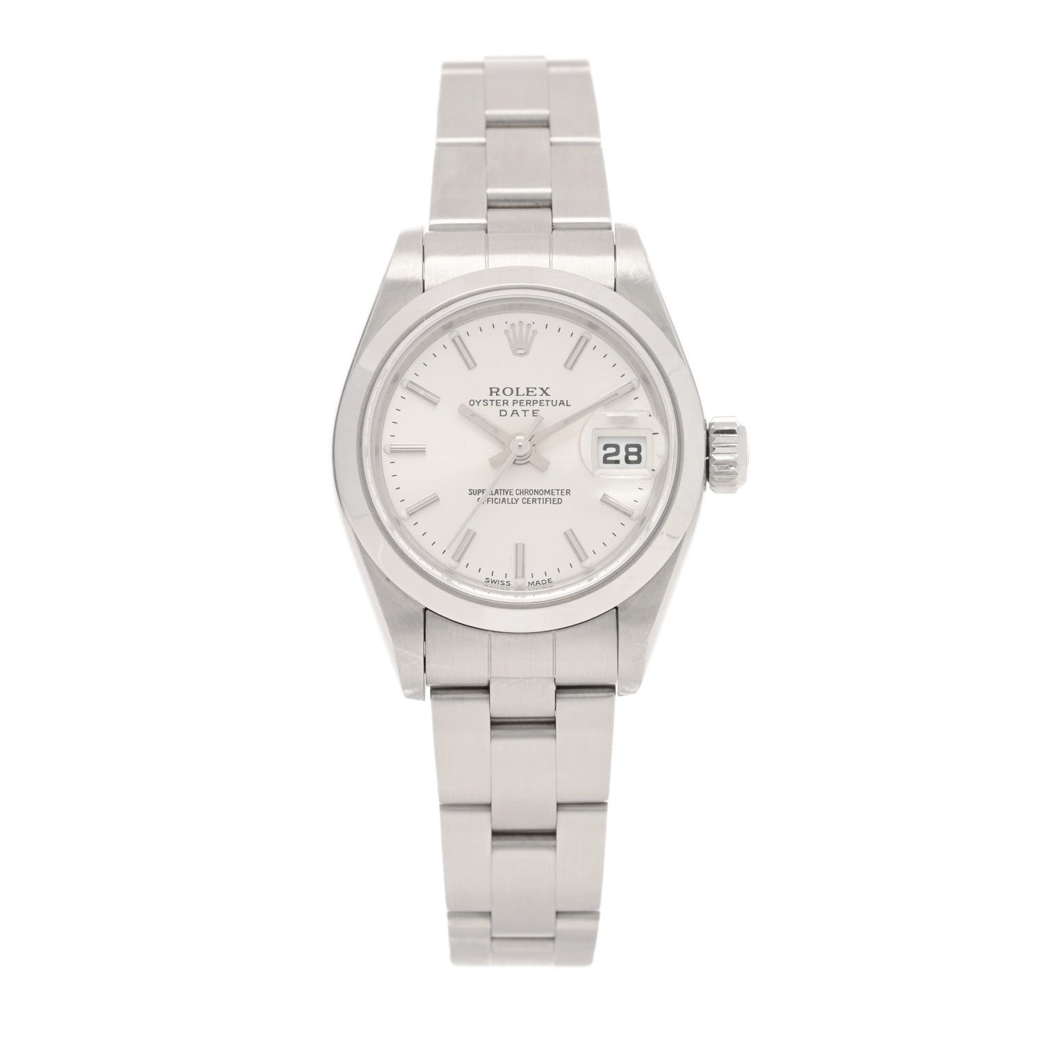 Rolex Stainless Steel 26mm Oyster Perpetual Date Watch Silver 79160 1 of 4