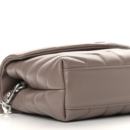 Saint Laurent Calfskin Y Quilted Monogram Toy Loulou Satchel Dusty Grey 8 of 9