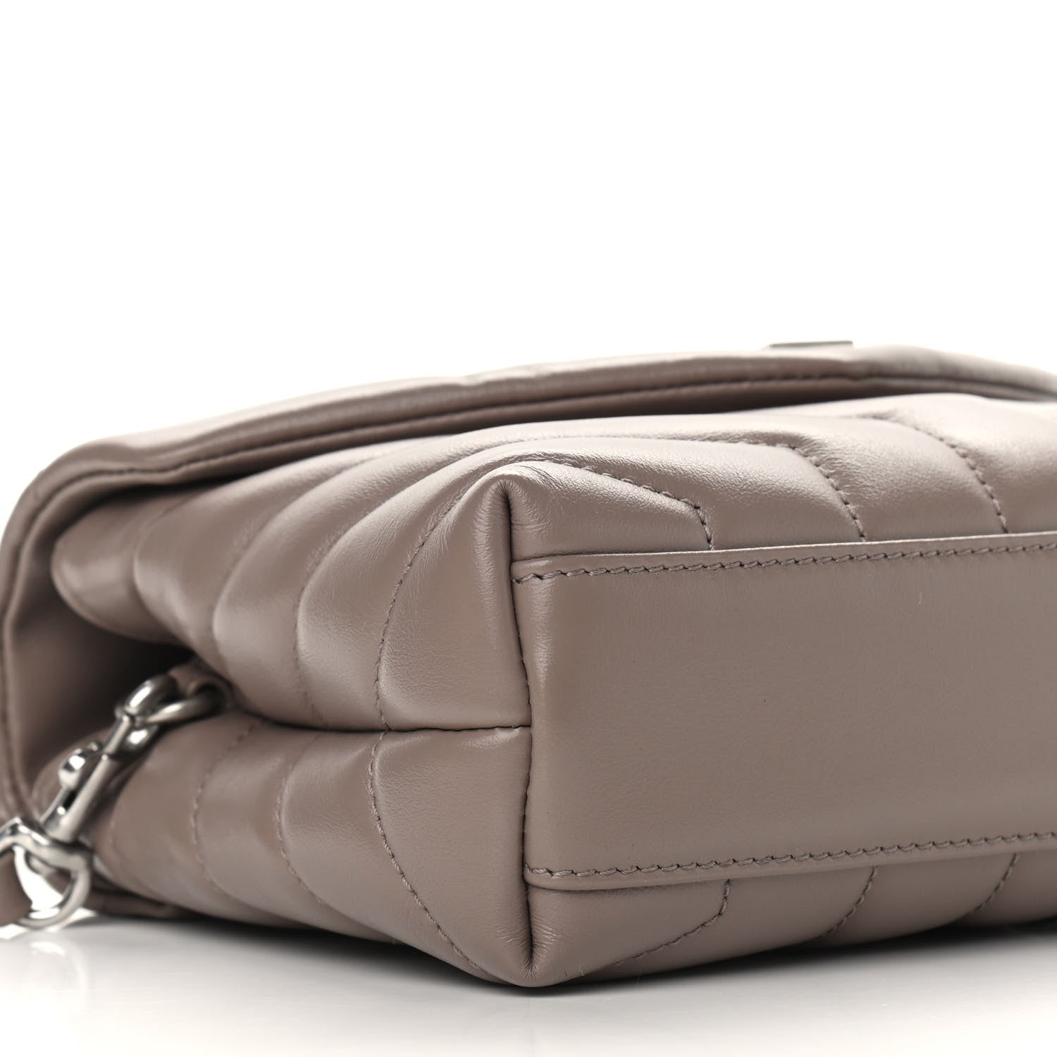 Saint Laurent Calfskin Y Quilted Monogram Toy Loulou Satchel Dusty Grey 8 of 9