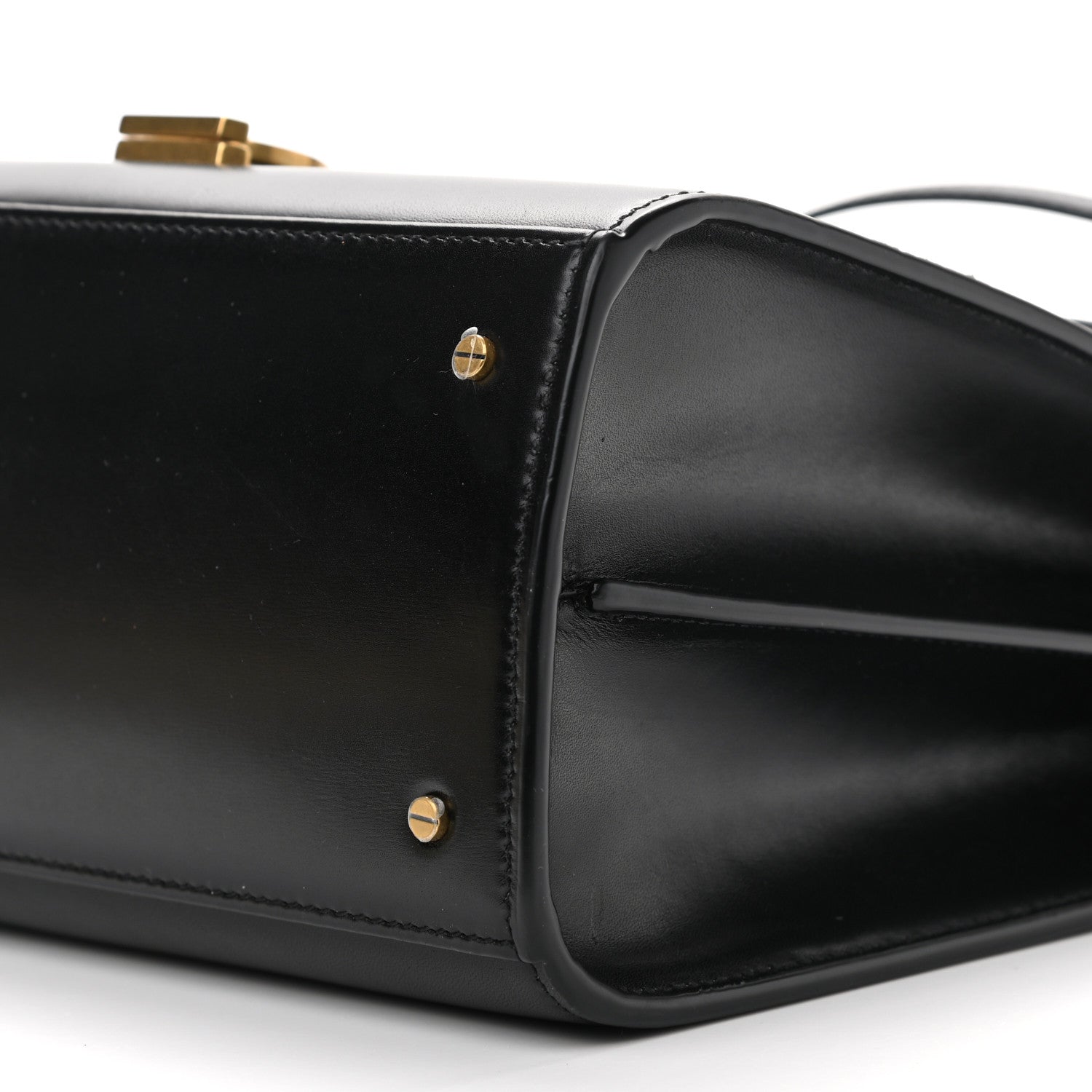 Saint Laurent Smooth Calfskin Medium Classic Monogram Cassandra Top Handle Black Rouge Legion 10 of 14