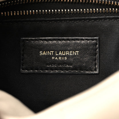 Saint Laurent Lambskin Quilted Small Loulou Puffer Monogram Chain Satchel Blanc Vintage 6 of 16