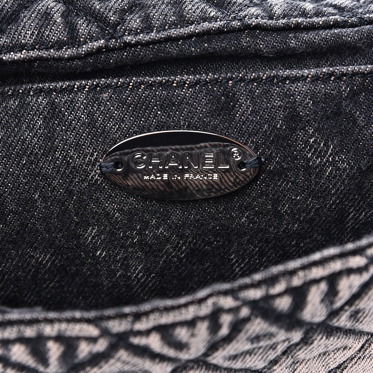 Washed Denim Quilted Small Denimpression Flap Light Pink Black