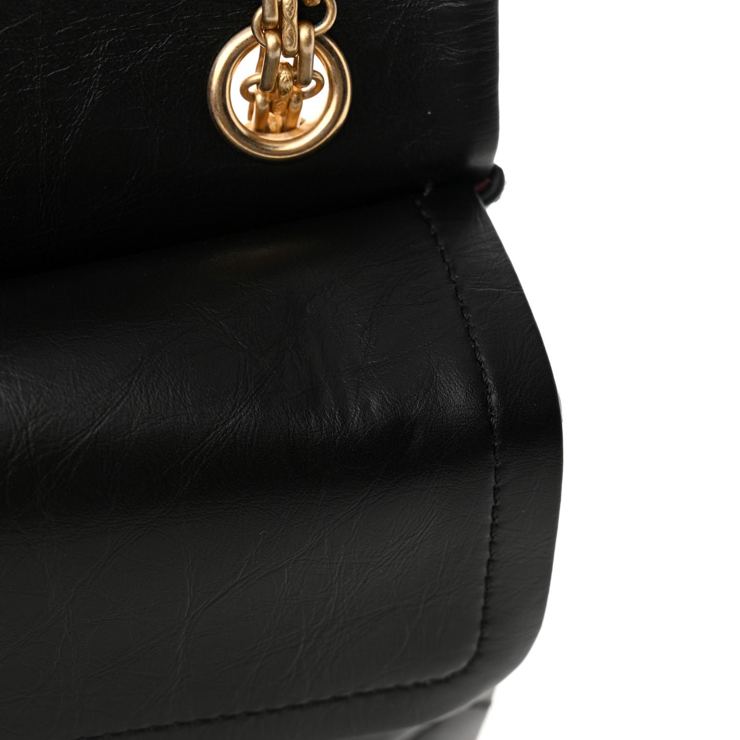 Aged Calfskin Quilted 2.55 Reissue 226 Flap Black
