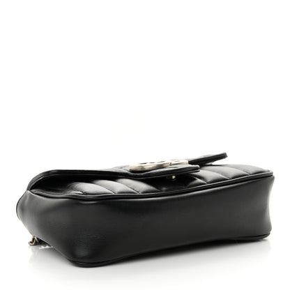 Gucci Calfskin Matelasse Aria Super Mini GG Marmont Shoulder Bag Black 4 of 13