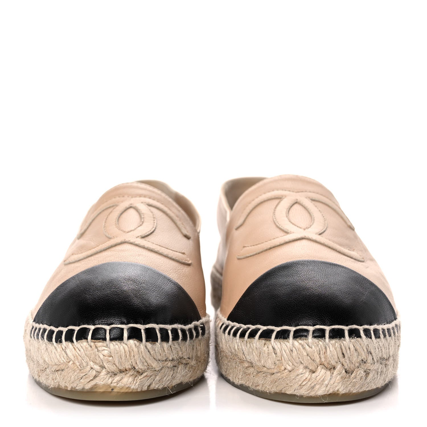 Chanel Lambskin CC Espadrilles 39 Beige Black 2 of 8