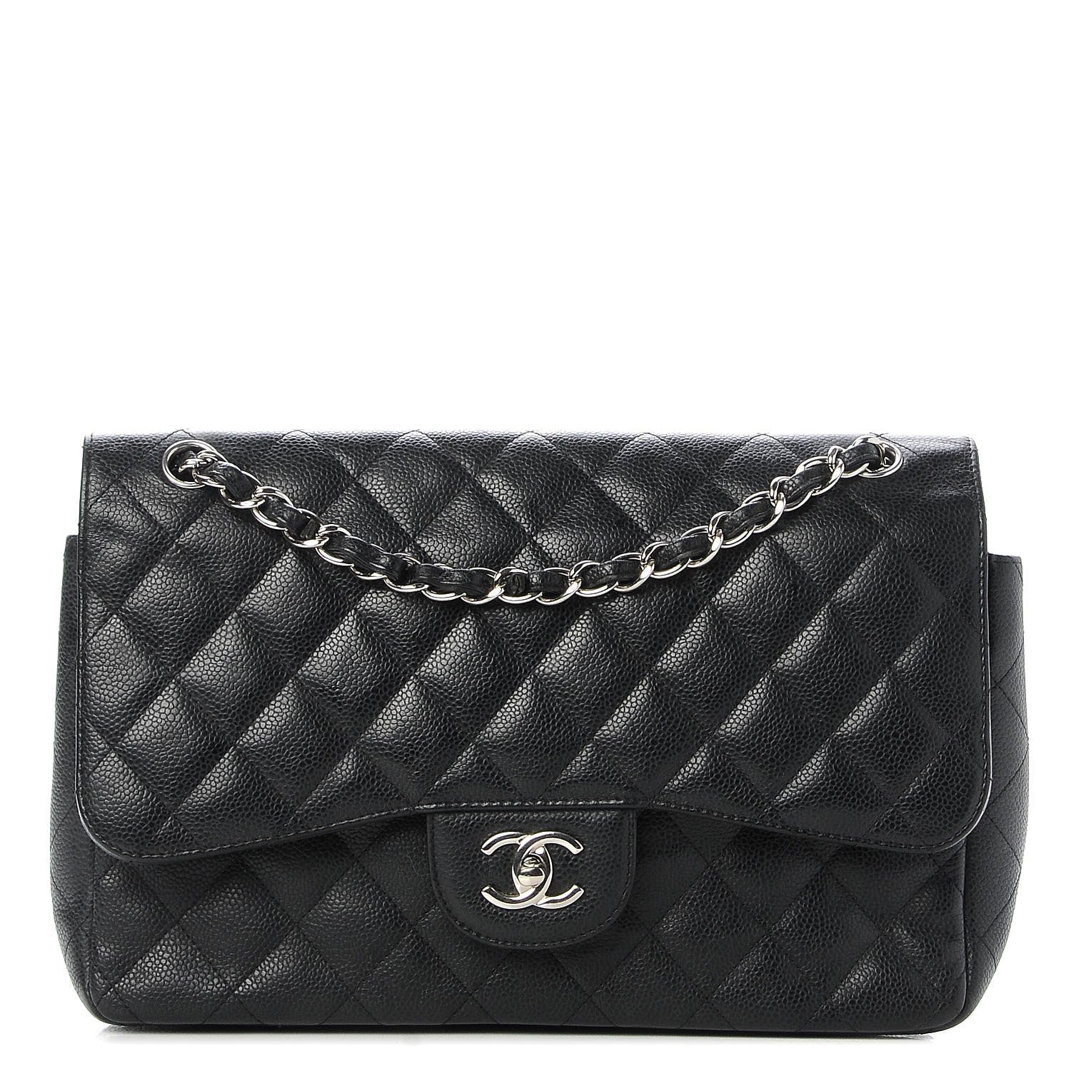 Chanel Caviar Quilted Jumbo Double Flap Black 1 of 8