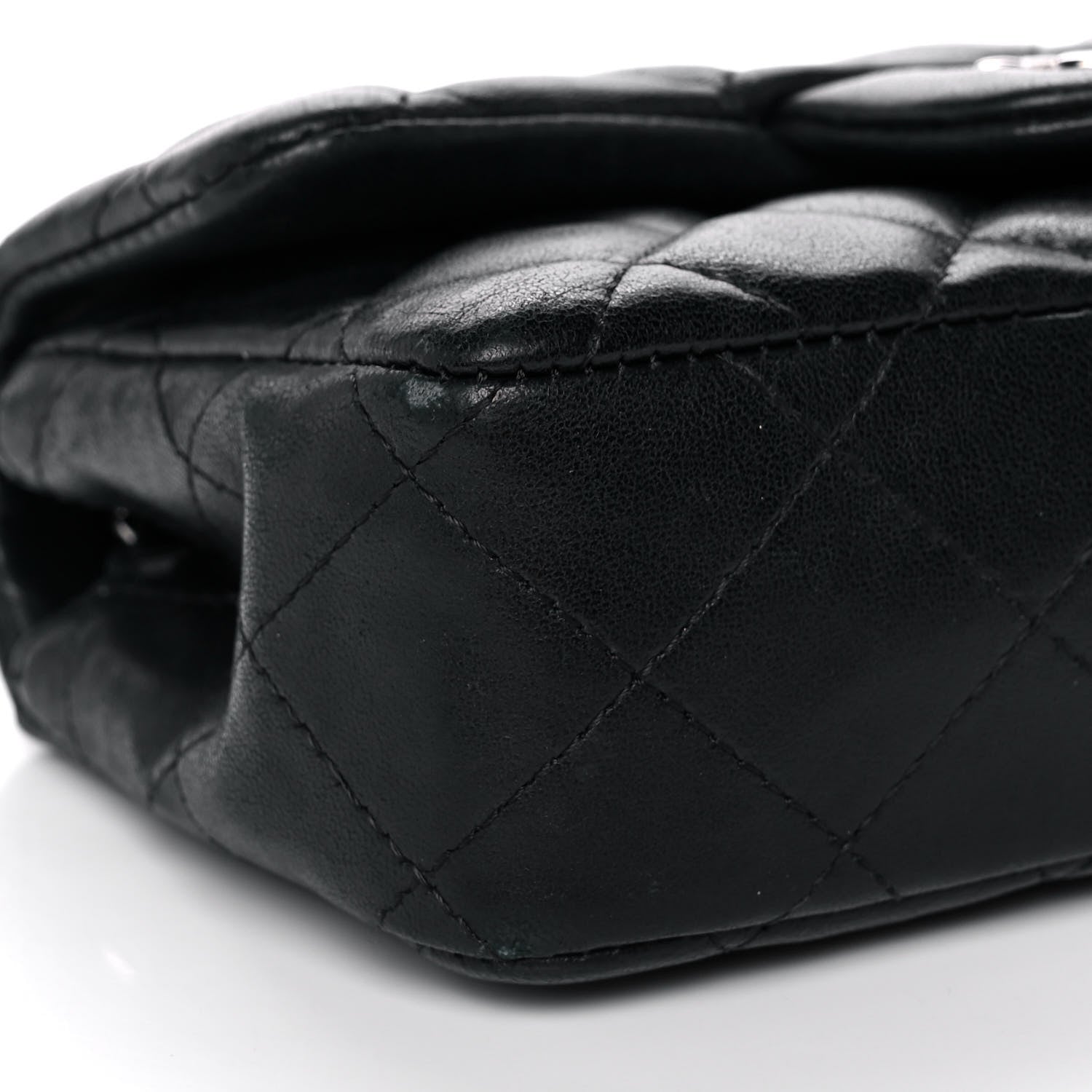 Chanel Lambskin Quilted Extra Mini Rectangular Flap Black 9 of 11