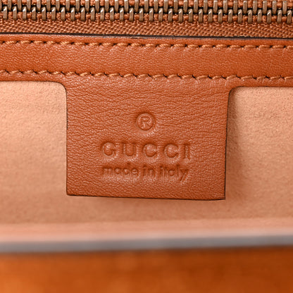 Gucci Suede Snakeskin GG Supreme Monogram Medium Osiride Top Handle Bag Black Bright Cuir 6 of 12