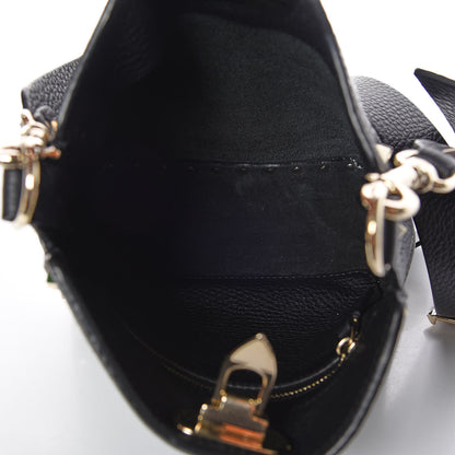 Valentino Garavani Pebbled Calfskin Mini Rockstud Flip-Lock Messenger Bag Black 7 of 8