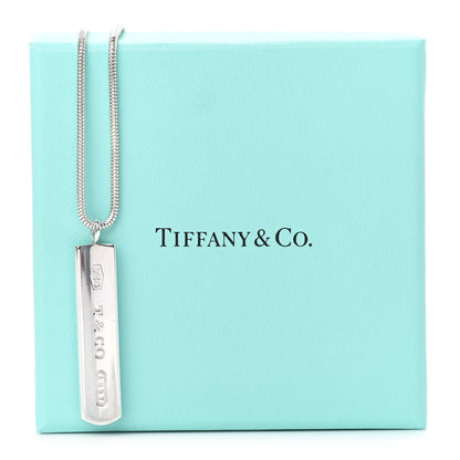 Tiffany Sterling Silver 1837 Bar Pendant Necklace 7 of 7