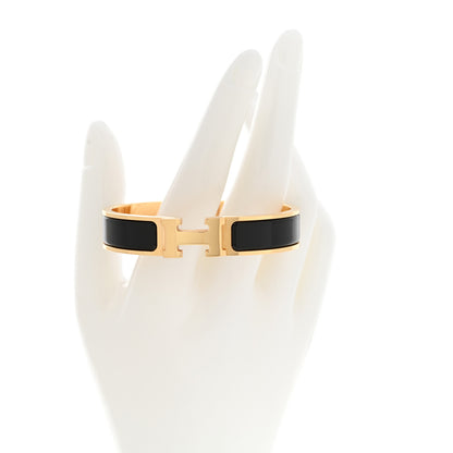 Hermes Enamel Narrow Clic Clac H Bracelet PM Black 2 of 8