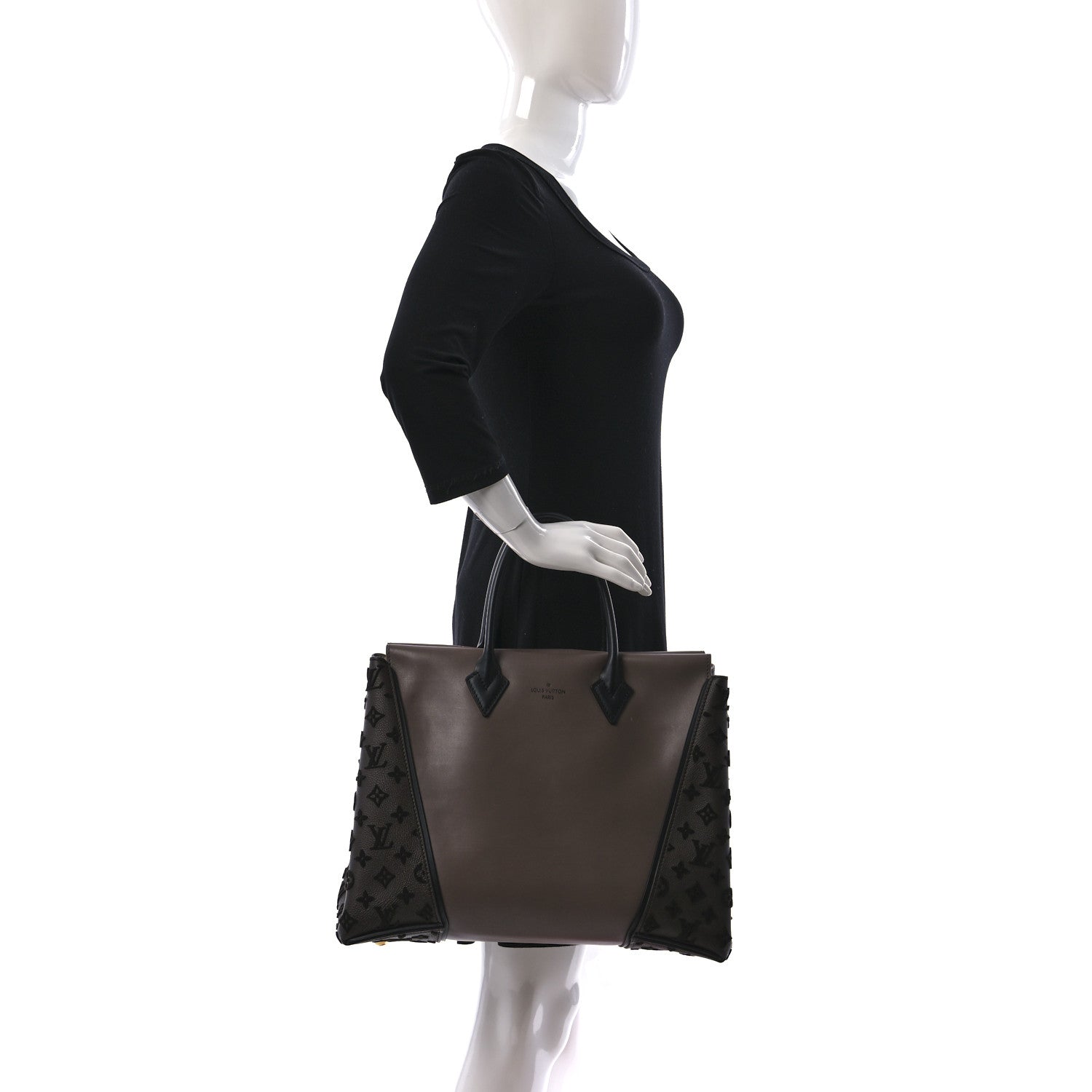 Louis Vuitton Cuir Orfevre Veau Cachemire Tote W GM Gris 2 of 8