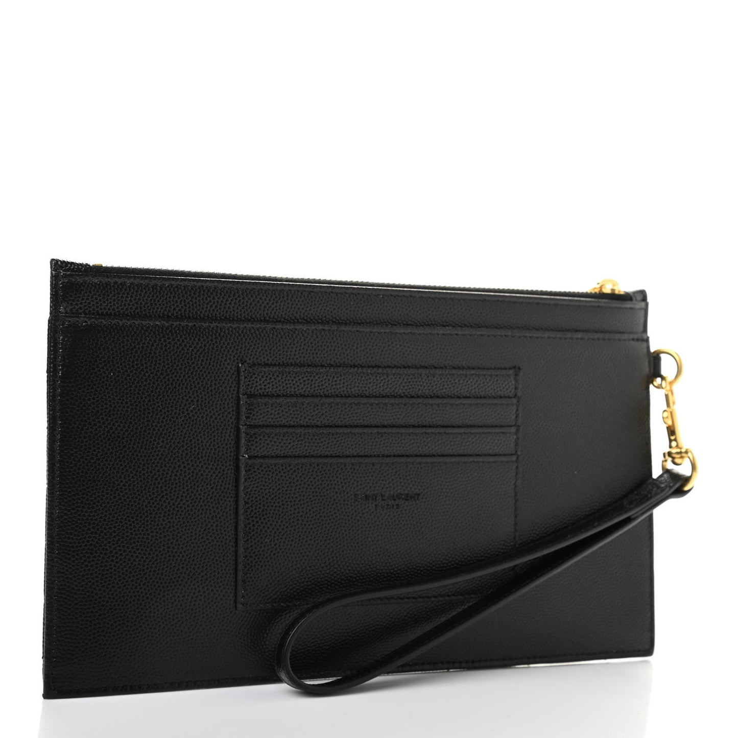 Grain De Poudre Chevron Monogram Large Bill Pouch Black