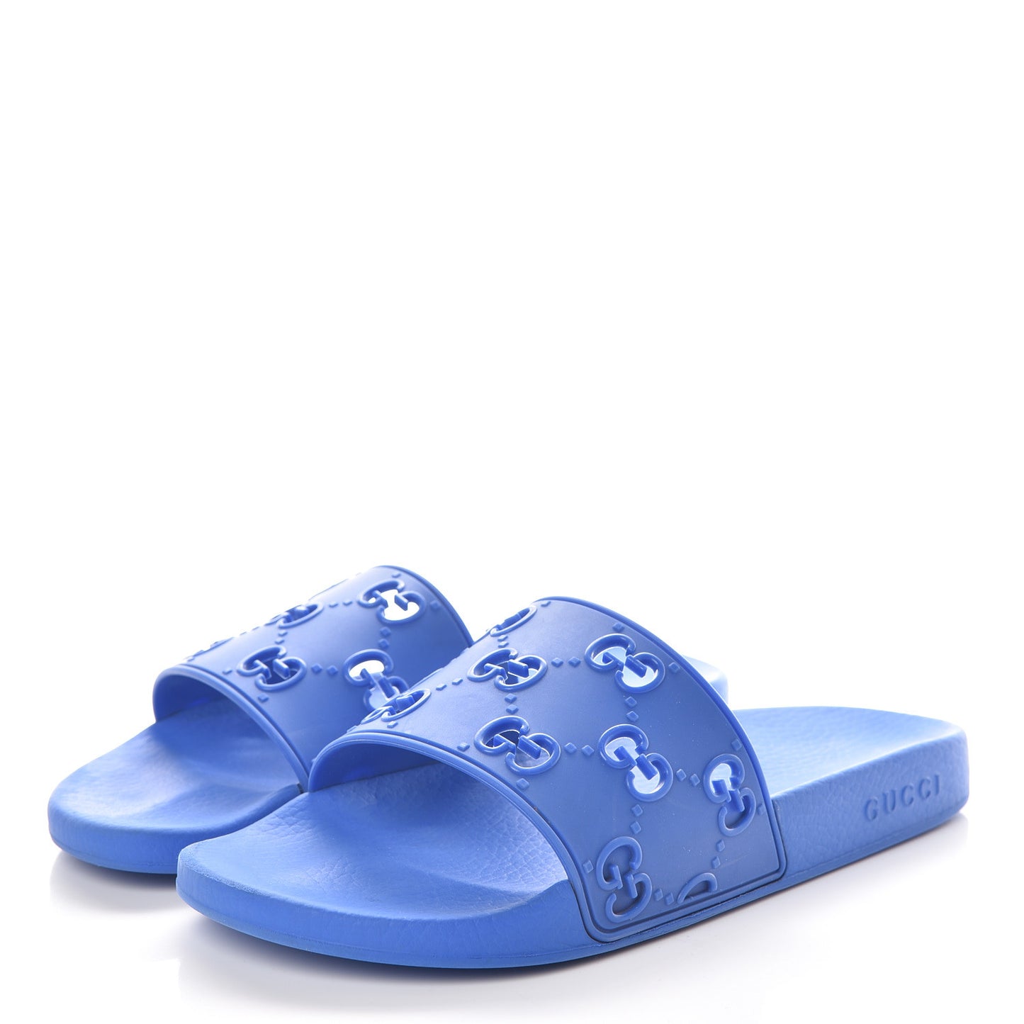 Rubber GG Monogram Mens Slide Sandals 9 Bright Splash
