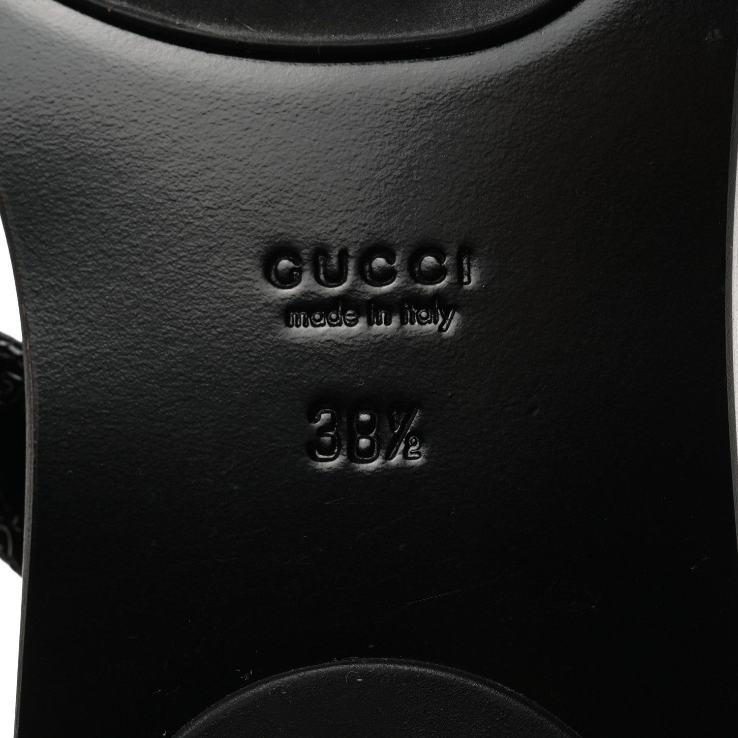 Gucci Patent Guccissima Thong Sandals 38.5 Black 8 of 9