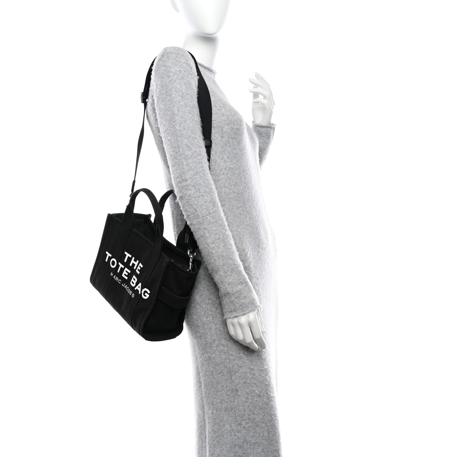 Marc Jacobs Cotton Canvas Small The Traveler Tote Bag Black 2 of 8