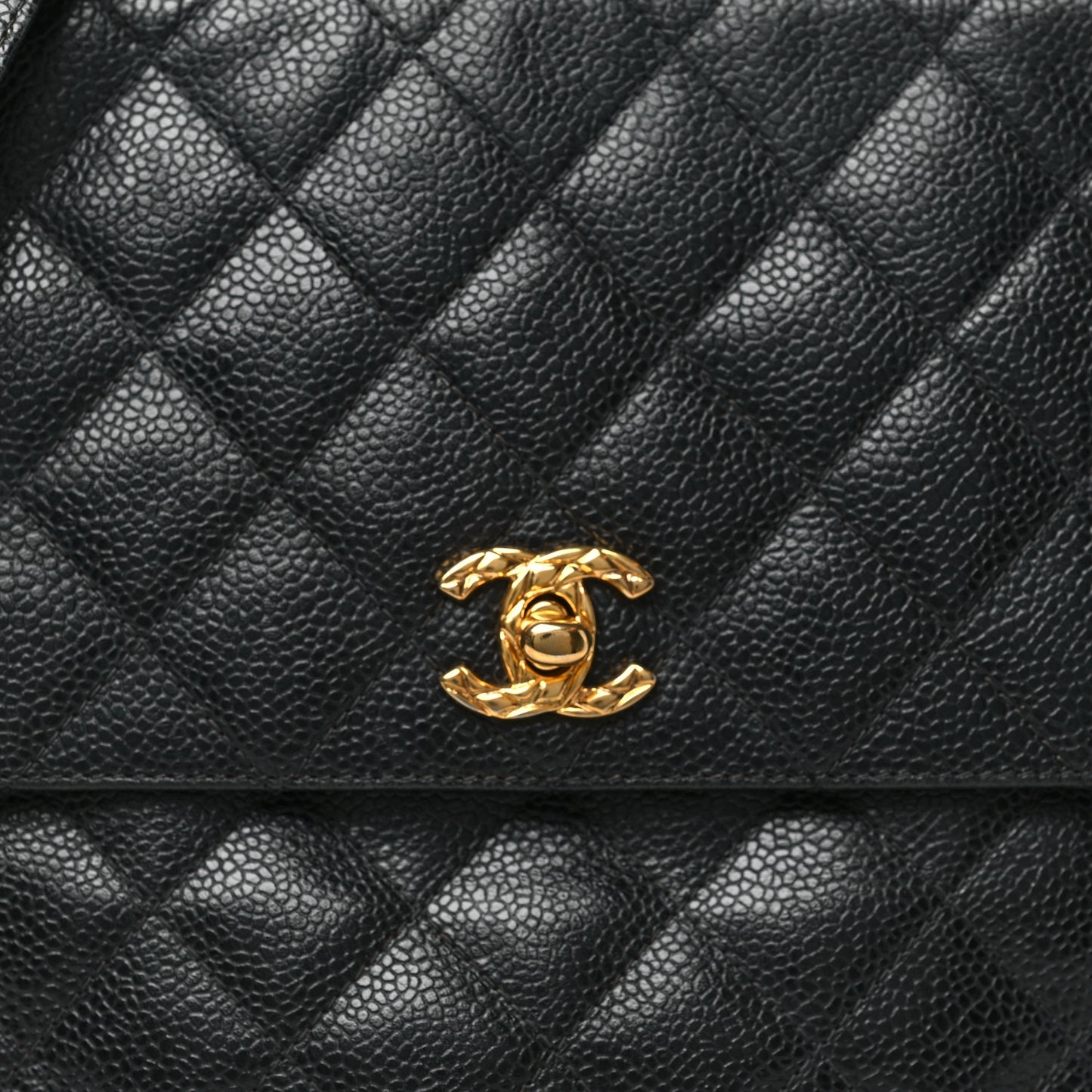 Caviar Quilted Flap Camera Case Black
