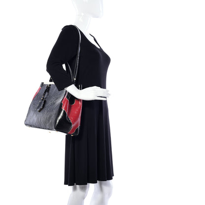 Fendi Patent Regular 2Jours Tote Black Red Milk 2 of 10