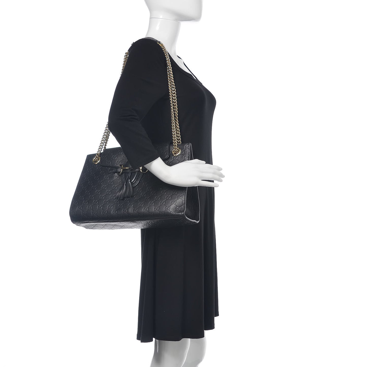 Guccissima Large Emily Chain Shoulder Bag Black