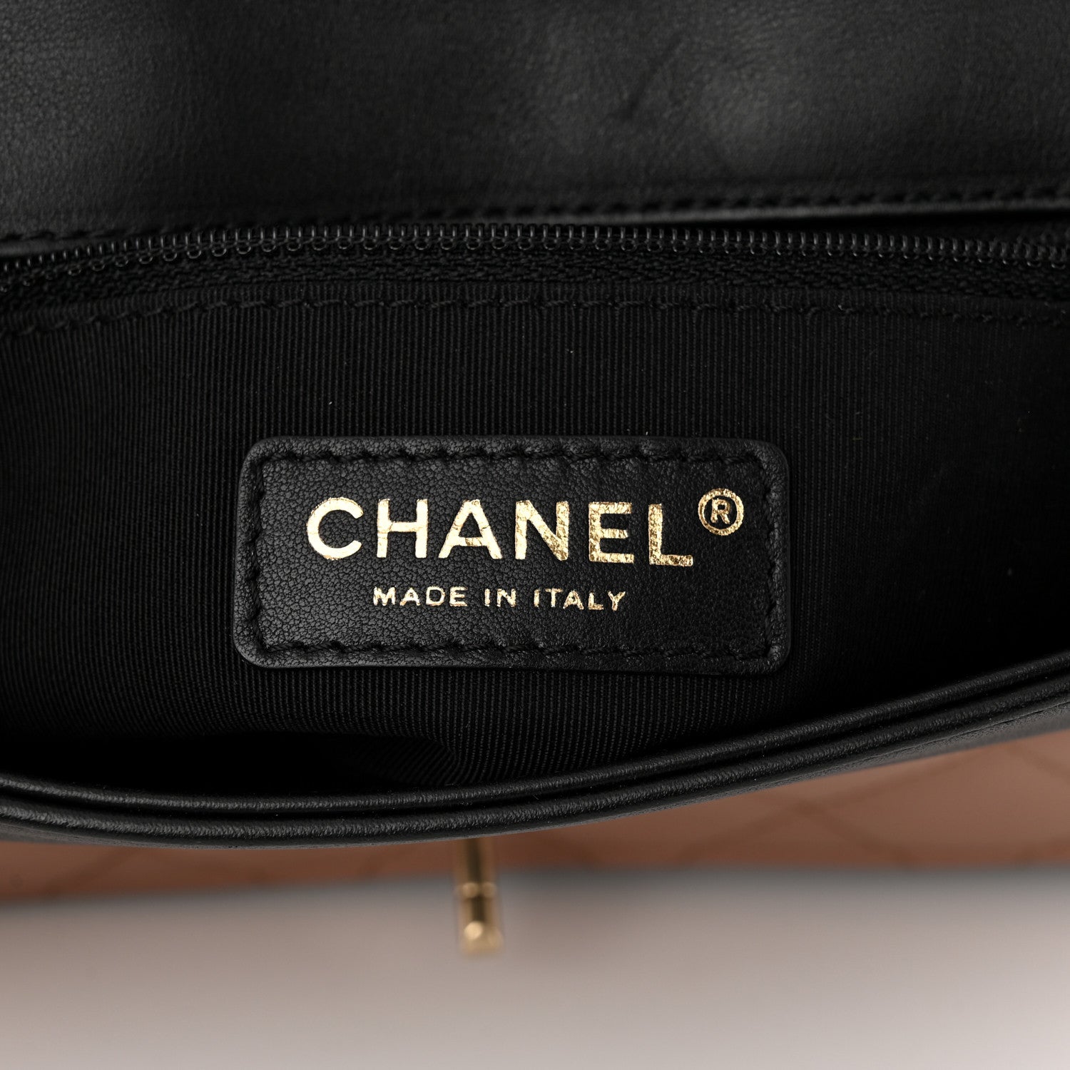 Chanel Lambskin Quilted Small Graphic Flap Beige Black 6 of 11